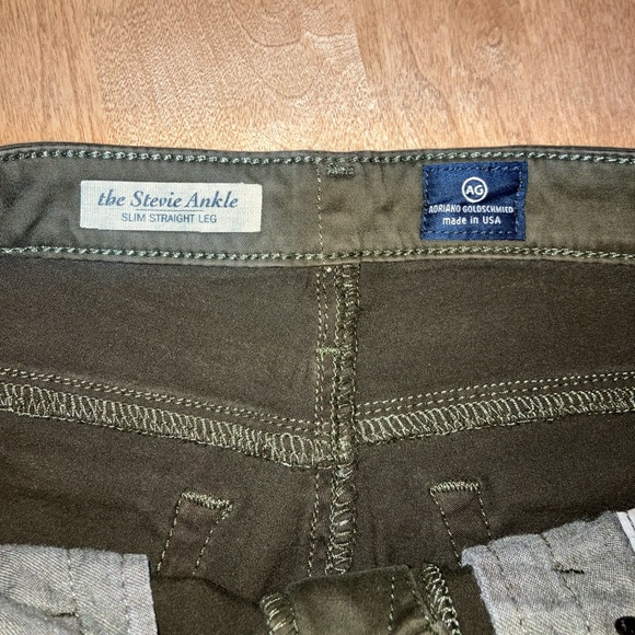 AG Adriano Goldschmied Green Stevie Slim Ankle Pants - Picture 4 of 6